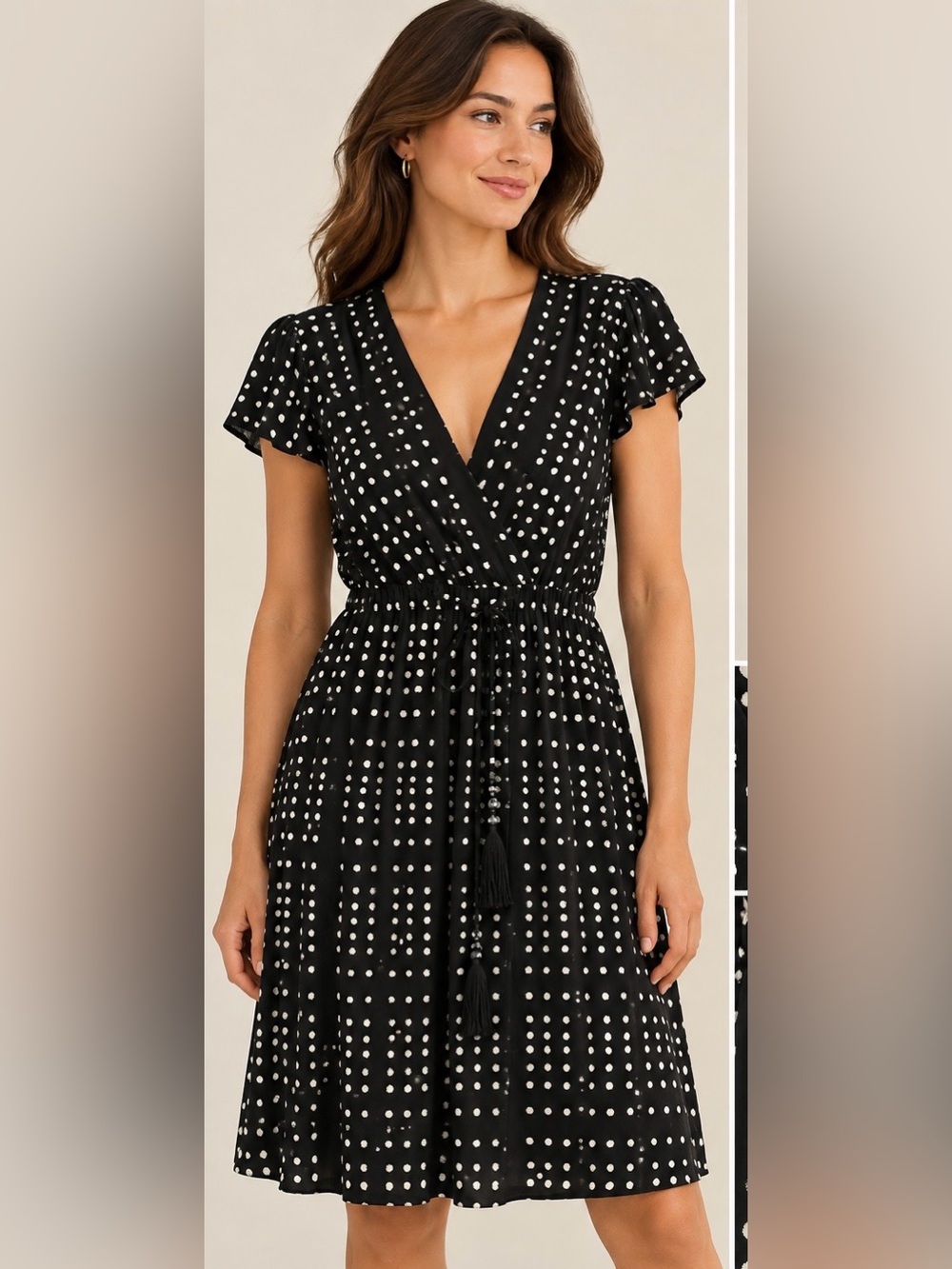 Tommy Bahama Black & White Polka Dot Wrap Dress